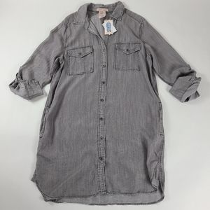 PHILOSOPHY Gray Shirt Tunic Dress